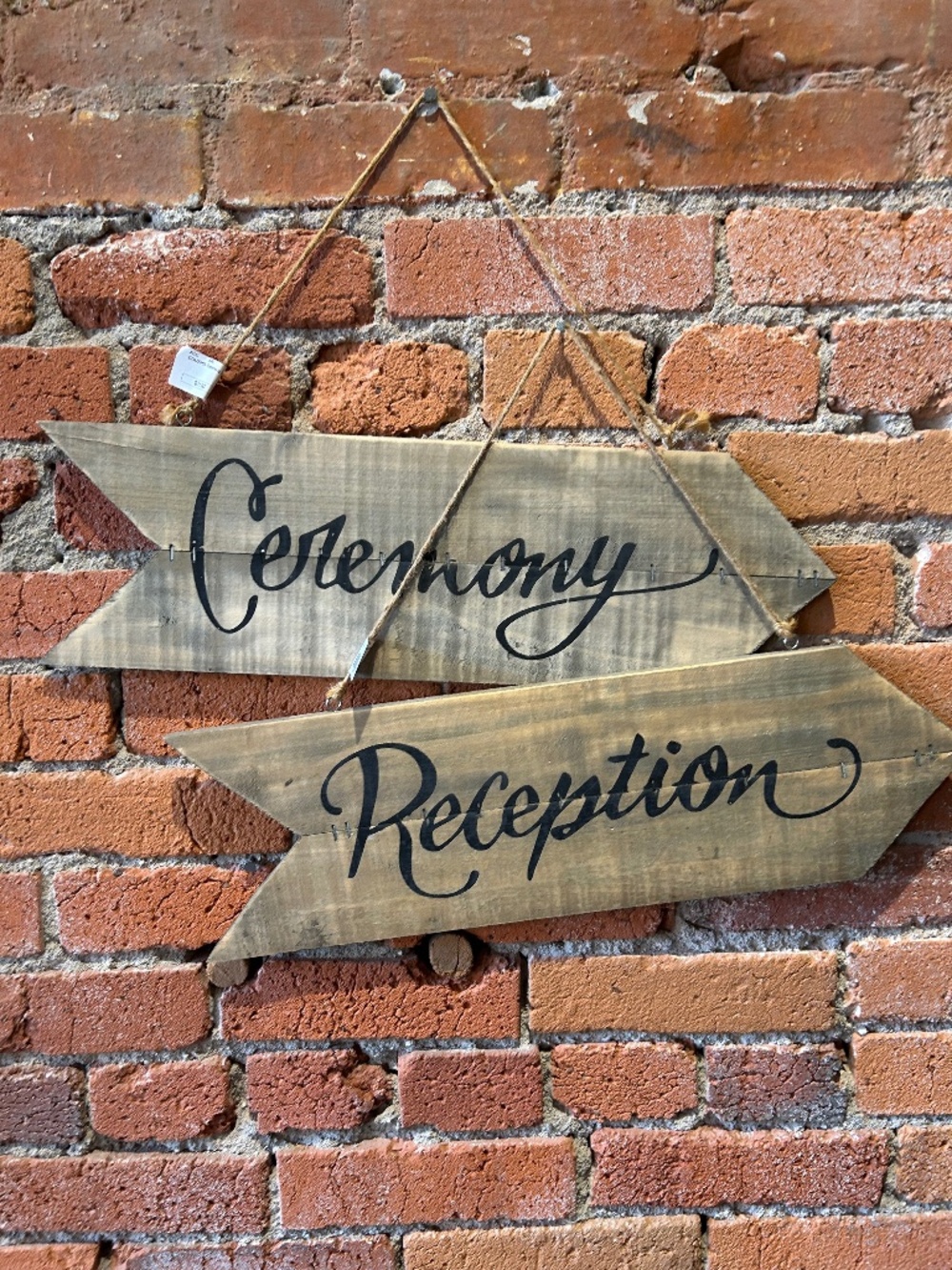 Wooden set of two large wedding signs